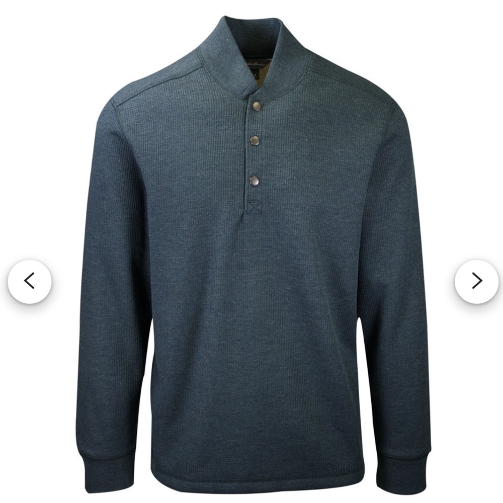 Eddie Bauer Men’s Faux Shearling-Lined Thermal Henley Shirt